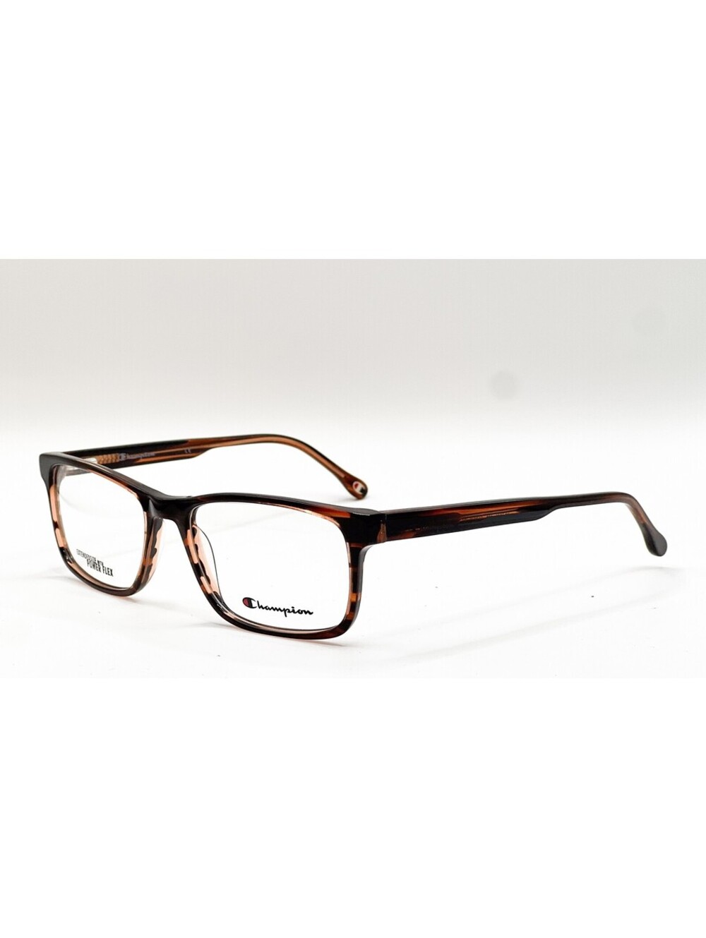 Champion CU 4003 C02 Brown Stripe Rectangle Authentic Eyeglass Frames 59-19-150